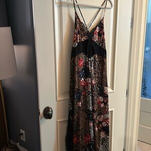 Free People floral silk maxi dress